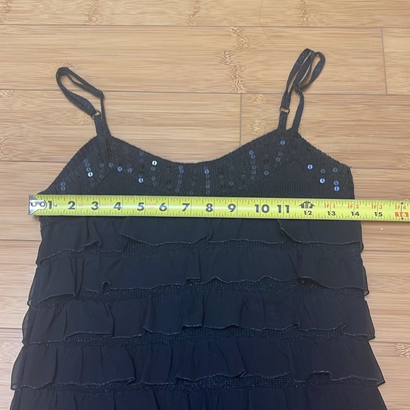 Little Black Dress Tiered Layered With Ruffles Sleeveless Women's Size S - Picture 5 of 15